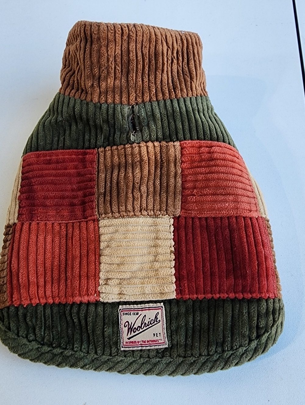 Woolrich Pet Dog Corduroy Patchwork Coat Vest Fall Winter Jacket OS